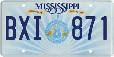 MS license plate BXI871