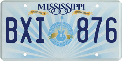 MS license plate BXI876