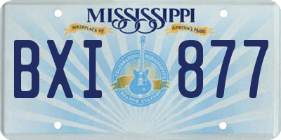 MS license plate BXI877