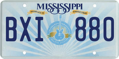 MS license plate BXI880