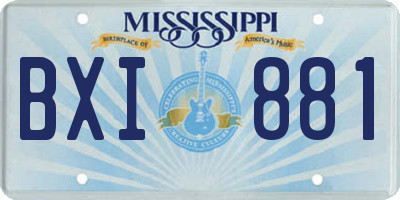 MS license plate BXI881