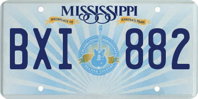 MS license plate BXI882