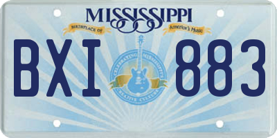 MS license plate BXI883
