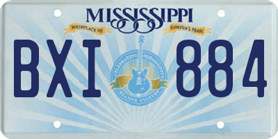 MS license plate BXI884