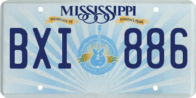 MS license plate BXI886