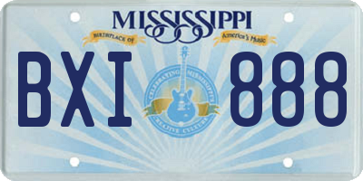 MS license plate BXI888