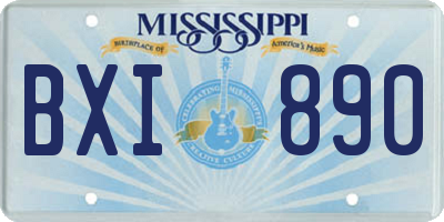 MS license plate BXI890