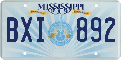 MS license plate BXI892