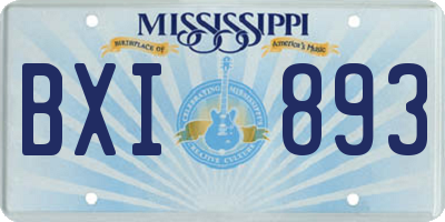 MS license plate BXI893