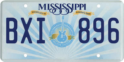 MS license plate BXI896