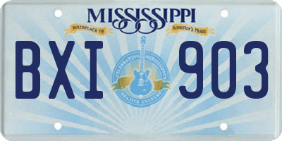 MS license plate BXI903