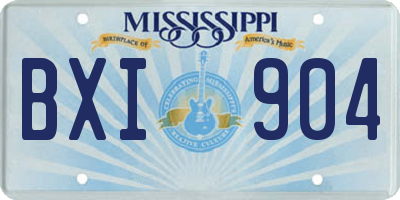 MS license plate BXI904