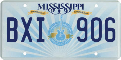 MS license plate BXI906