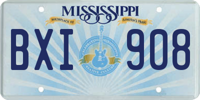 MS license plate BXI908