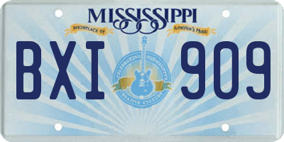 MS license plate BXI909