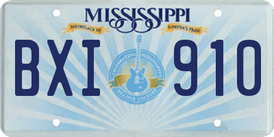 MS license plate BXI910