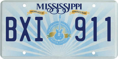 MS license plate BXI911