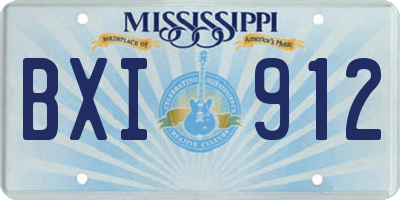 MS license plate BXI912