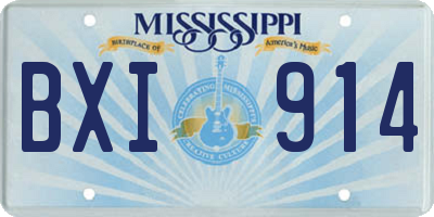 MS license plate BXI914