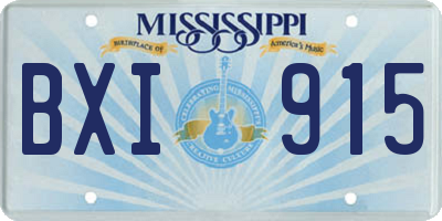 MS license plate BXI915