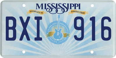MS license plate BXI916
