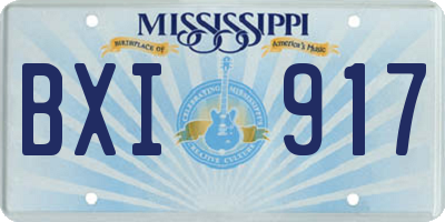 MS license plate BXI917