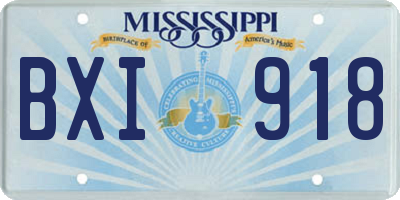 MS license plate BXI918