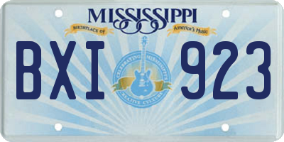 MS license plate BXI923