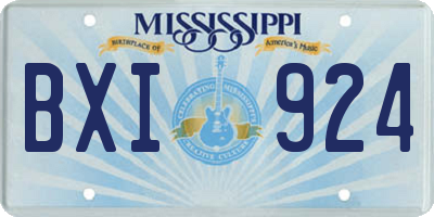 MS license plate BXI924