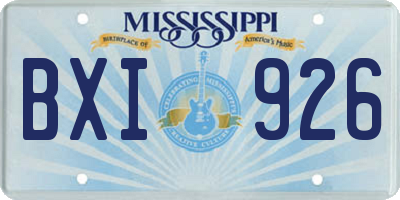 MS license plate BXI926