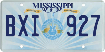 MS license plate BXI927