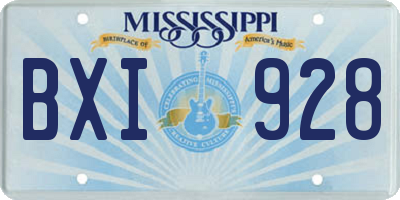 MS license plate BXI928