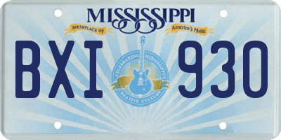 MS license plate BXI930