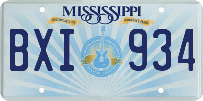 MS license plate BXI934