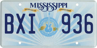 MS license plate BXI936