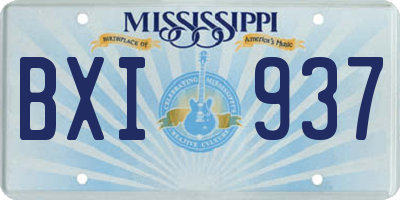 MS license plate BXI937