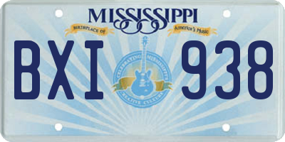 MS license plate BXI938