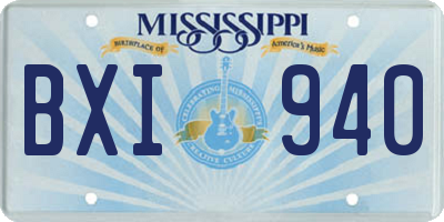 MS license plate BXI940