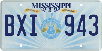 MS license plate BXI943