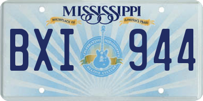 MS license plate BXI944