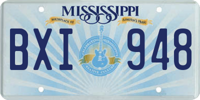 MS license plate BXI948