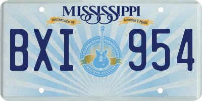 MS license plate BXI954
