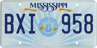 MS license plate BXI958