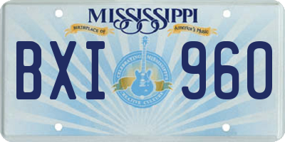 MS license plate BXI960