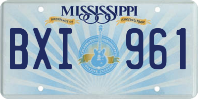 MS license plate BXI961