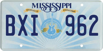 MS license plate BXI962
