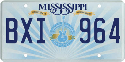 MS license plate BXI964