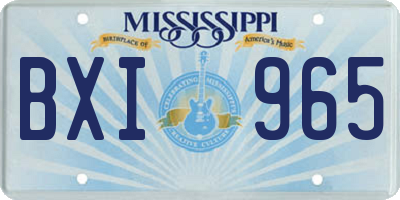 MS license plate BXI965