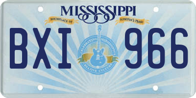 MS license plate BXI966