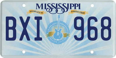 MS license plate BXI968